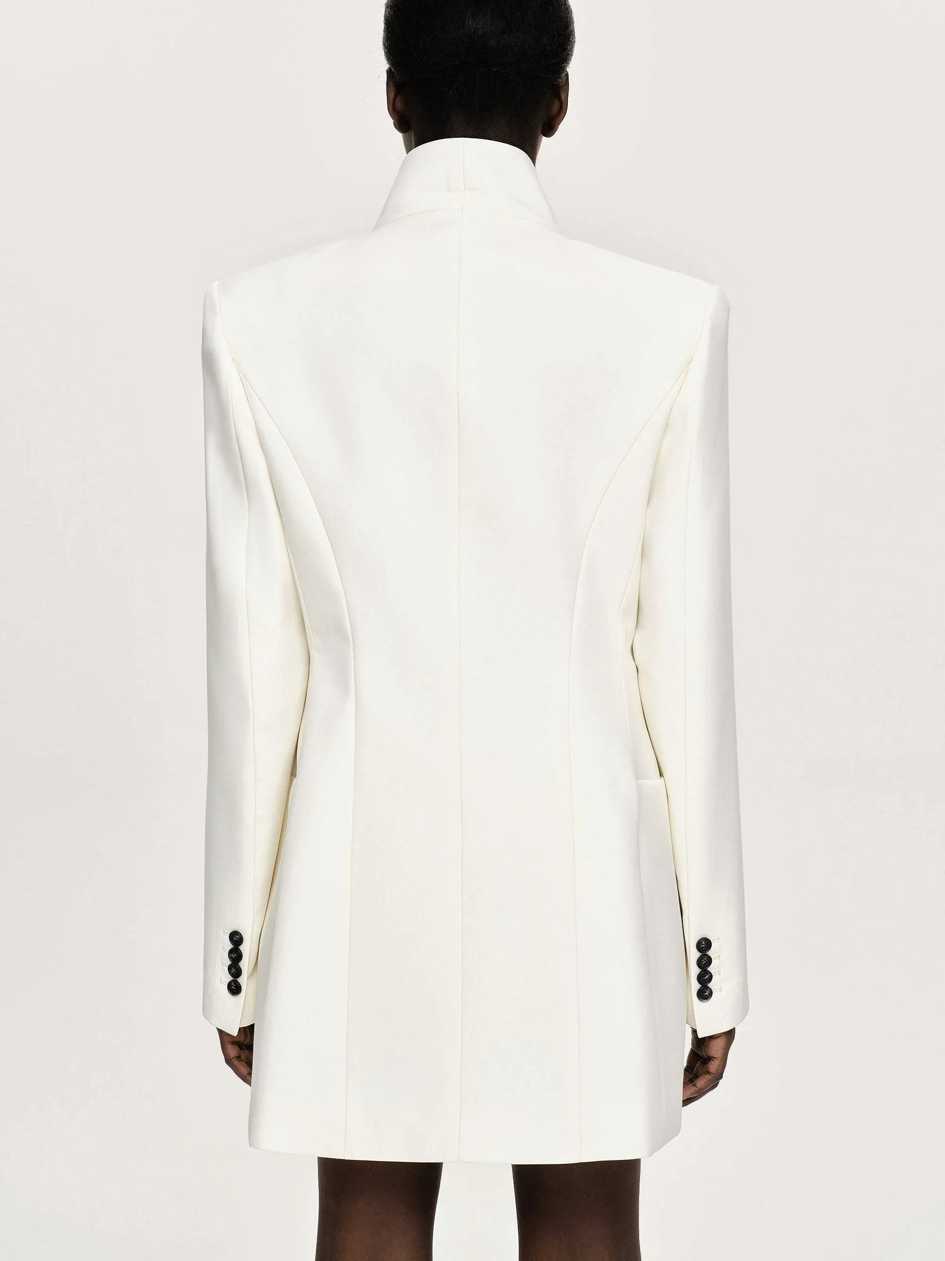 Outerwear-Source Unknown Corrin Wrap Blazer, Cream