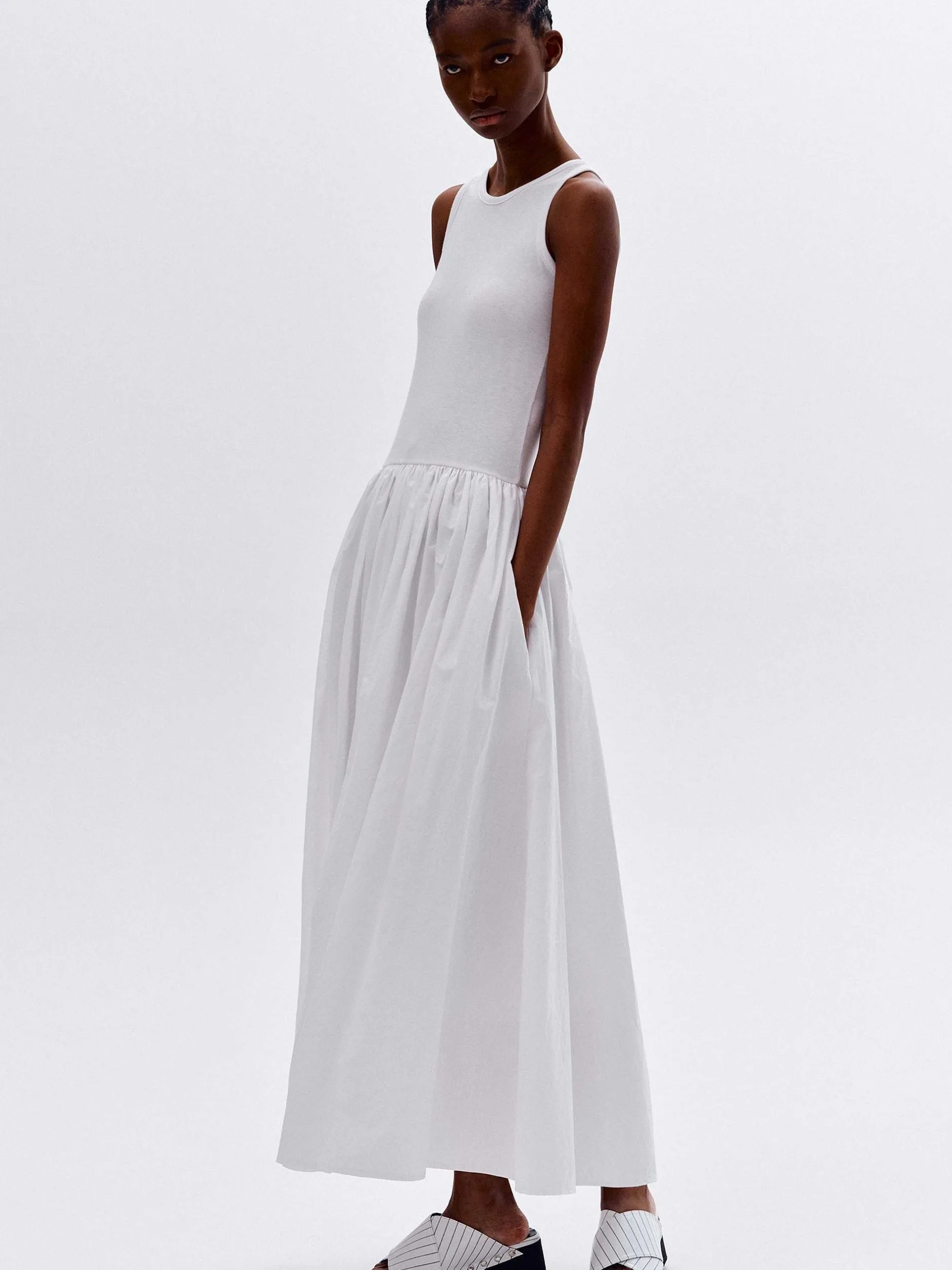 Accessories-Source Unknown Cotton Tank Dress, White