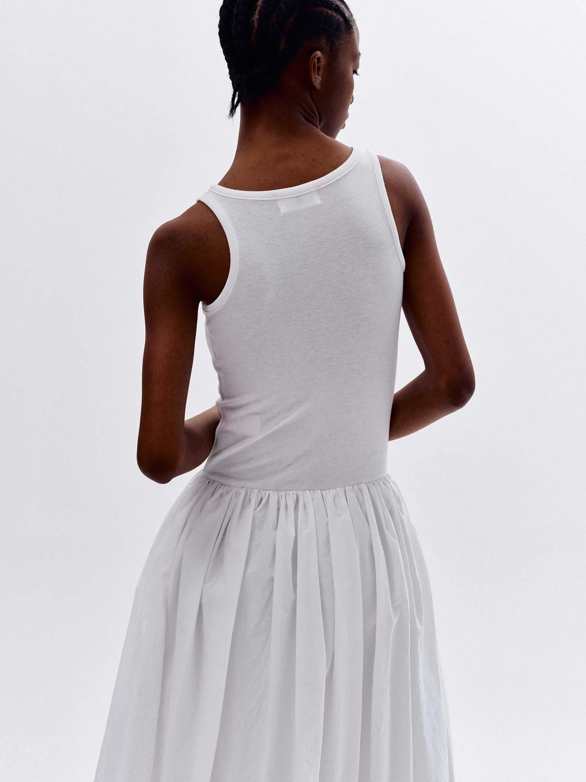 Accessories-Source Unknown Cotton Tank Dress, White