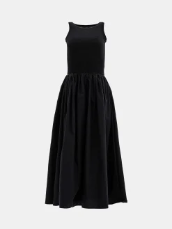 Dresses-Source Unknown Cotton Tank Dress, Black