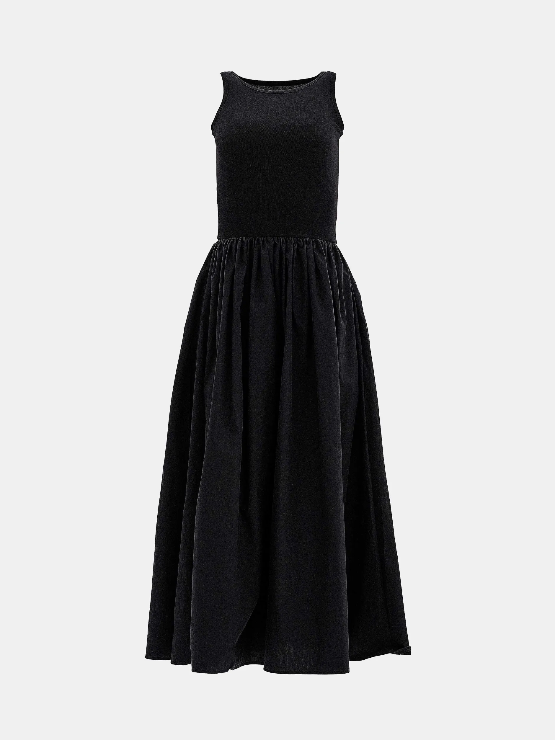Dresses-Source Unknown Cotton Tank Dress, Black