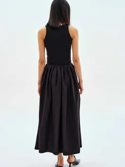 Dresses-Source Unknown Cotton Tank Dress, Black