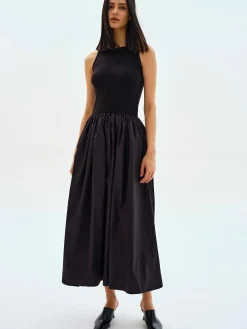 Dresses-Source Unknown Cotton Tank Dress, Black