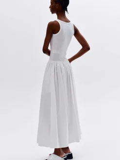 Accessories-Source Unknown Cotton Tank Dress, White