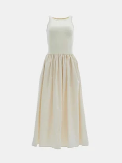 Dresses-Source Unknown Cotton Tank Dress, Tofu