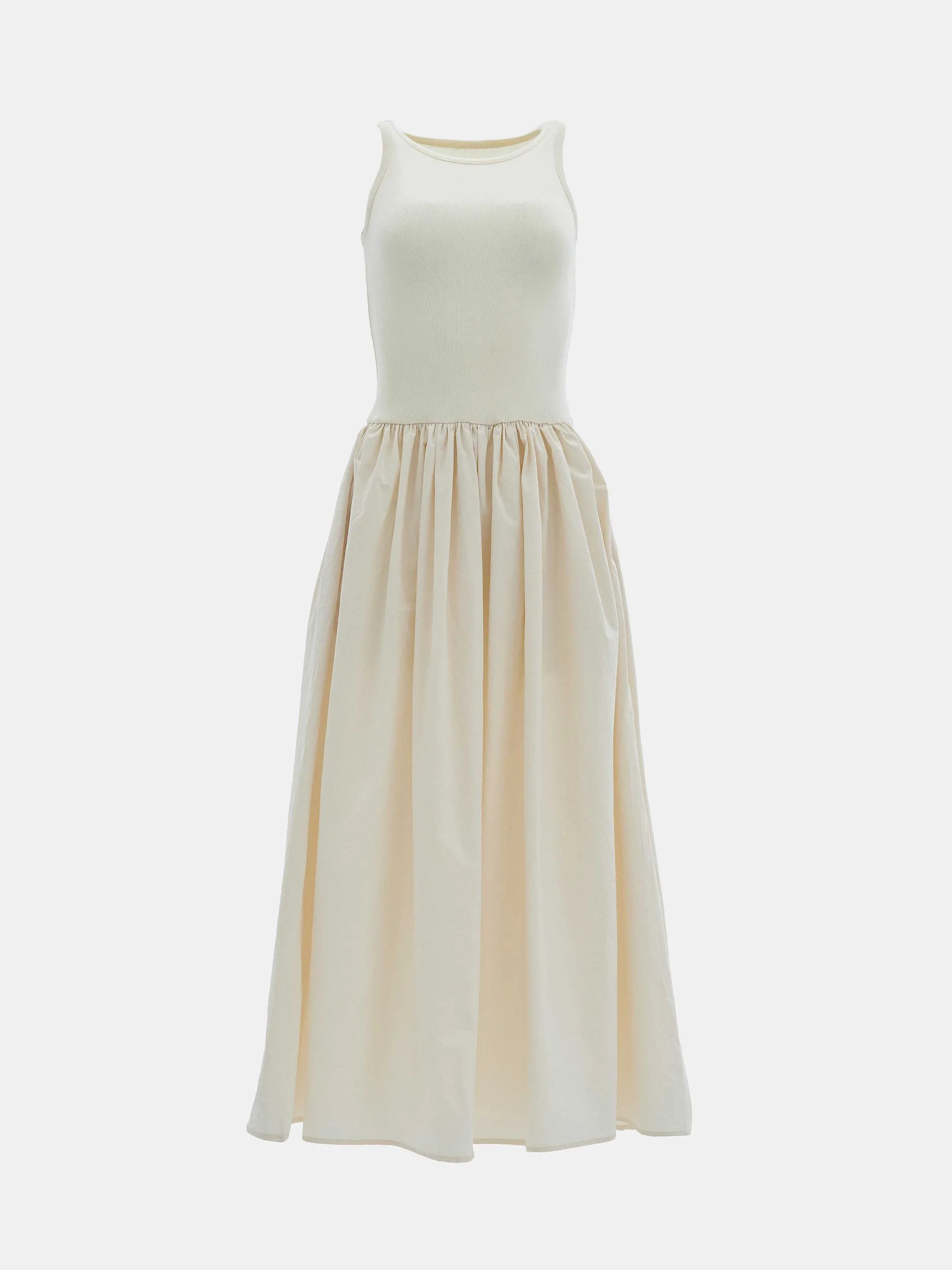 Dresses-Source Unknown Cotton Tank Dress, Tofu
