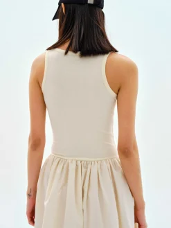 Dresses-Source Unknown Cotton Tank Dress, Tofu