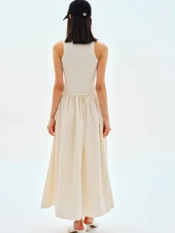Dresses-Source Unknown Cotton Tank Dress, Tofu