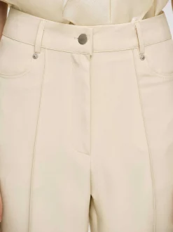 Bottoms-Source Unknown Creased Slim Trousers, Butter