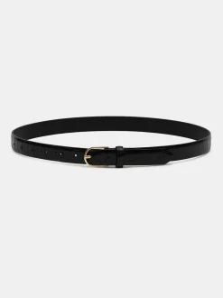 Accessories-Source Unknown Croc-Effect Belt, Black