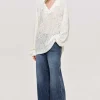 Accessories-Source Unknown Crochet Collar Top, Ivory