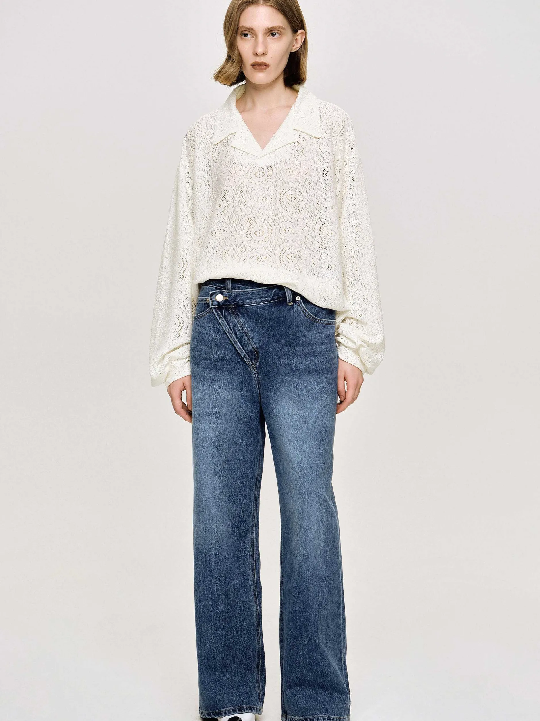 Denim-Source Unknown Crossover Jeans, Dark Stone Wash