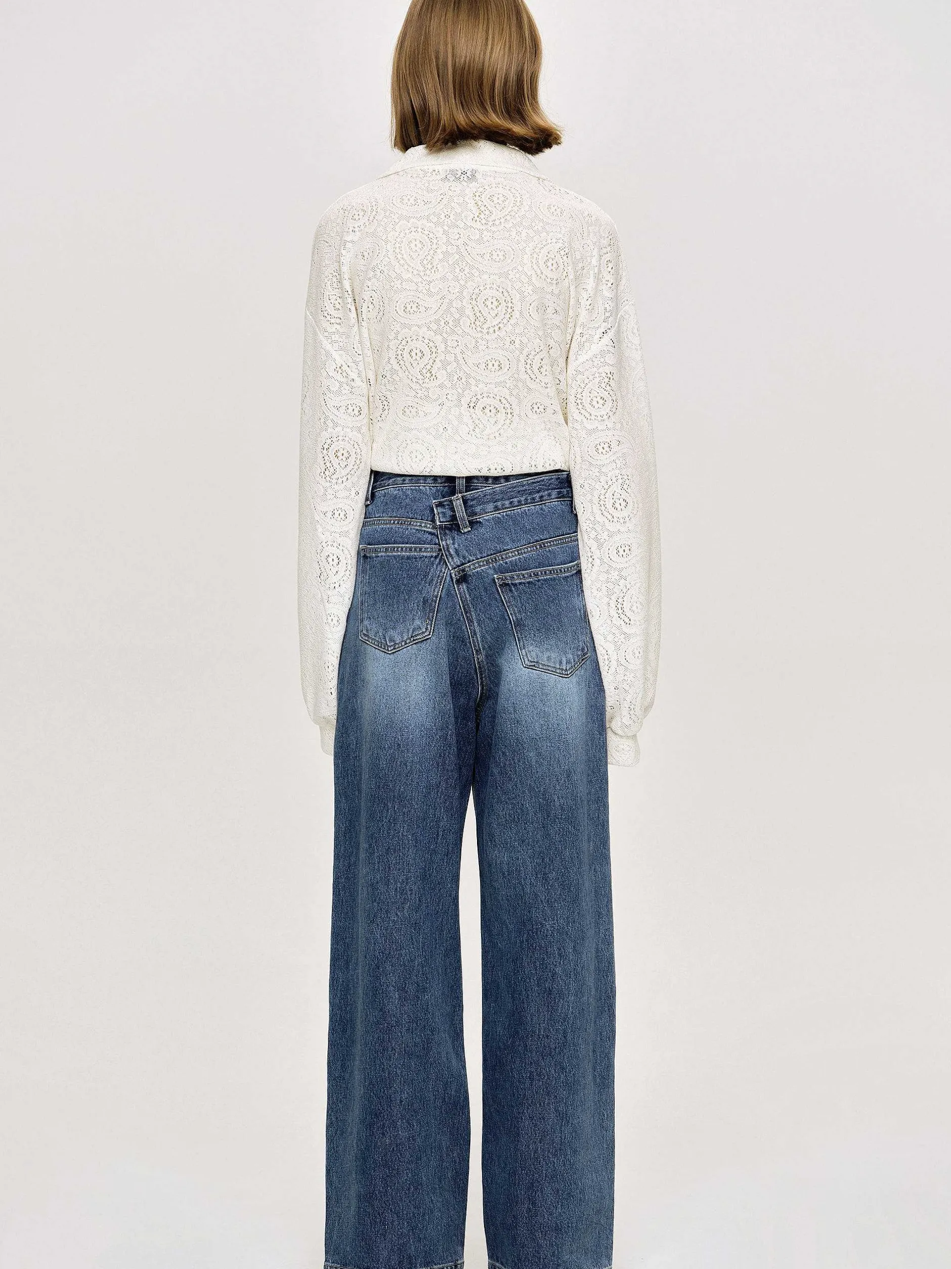 Denim-Source Unknown Crossover Jeans, Dark Stone Wash
