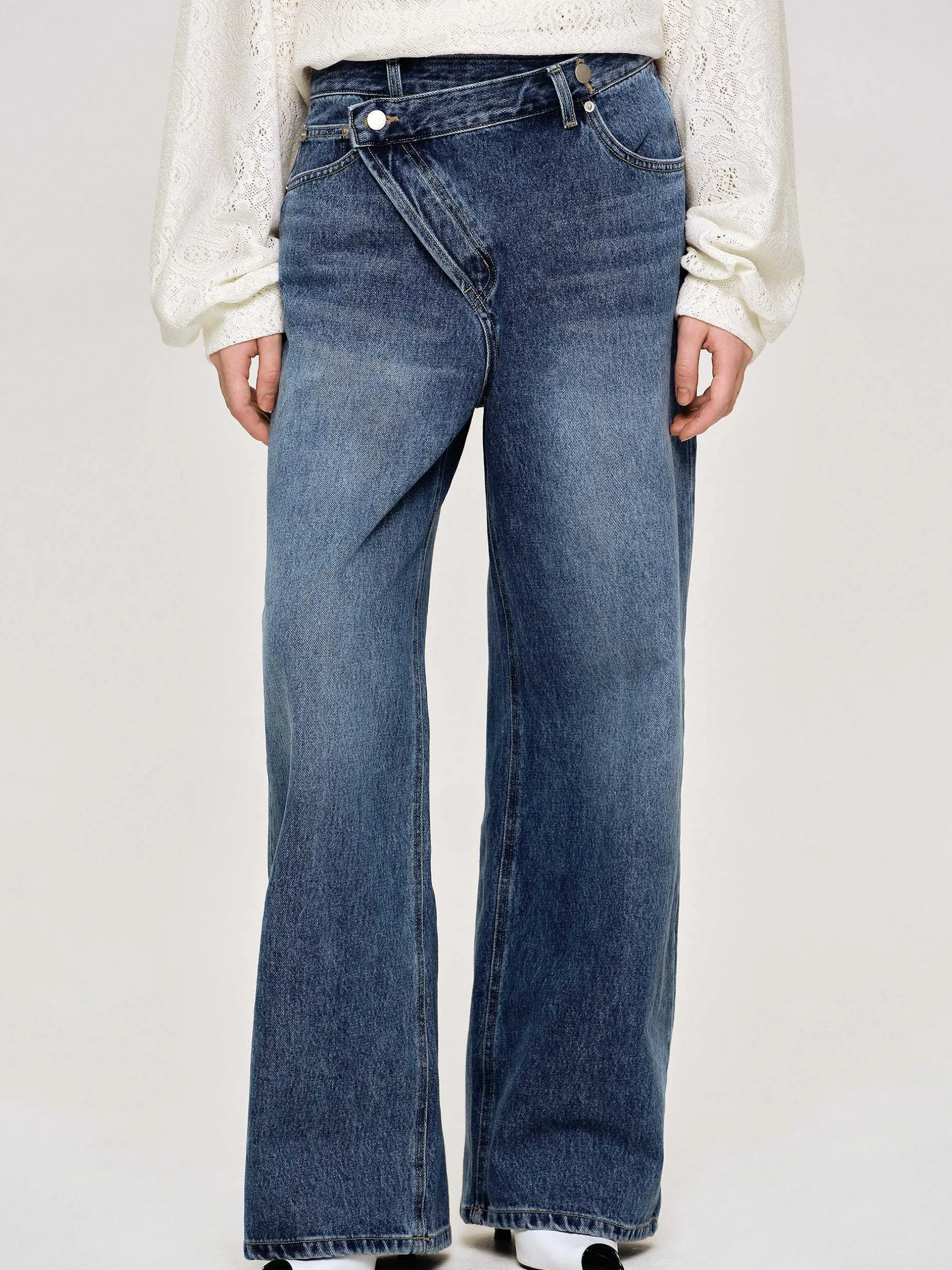 Denim-Source Unknown Crossover Jeans, Dark Stone Wash