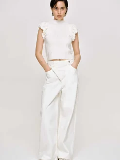 Denim-Source Unknown Crossover Jeans, White