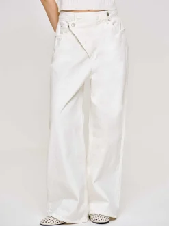 Denim-Source Unknown Crossover Jeans, White