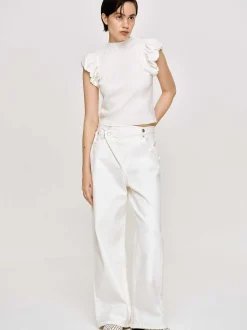 Denim-Source Unknown Crossover Jeans, White