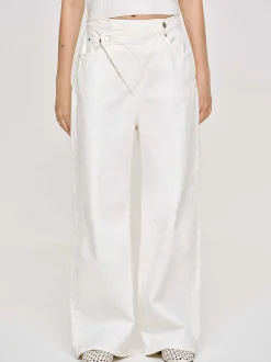 Denim-Source Unknown Crossover Jeans, White