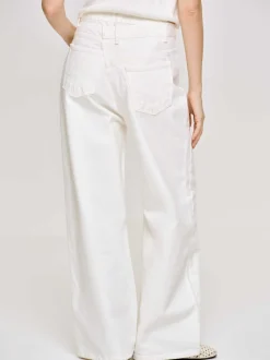 Clothing-Source Unknown Crossover Jeans, White