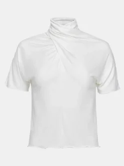 Tops-Source Unknown Daye Cross Neck T-Shirt, White