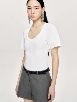Accessories-Source Unknown Deep U T-Shirt, White