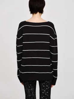 Clothing-Source Unknown Deep V-Neck Sweater, Black