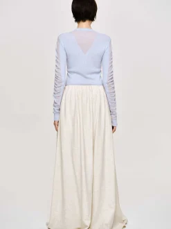 Clothing-Source Unknown Dhanila Floor-Length Linen Skirt, Natural