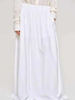 Bottoms-Source Unknown Dhanila Floor-Length Linen Skirt, Optic White