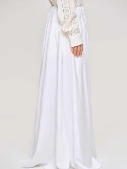 Clothing-Source Unknown Dhanila Floor-Length Linen Skirt, Optic White