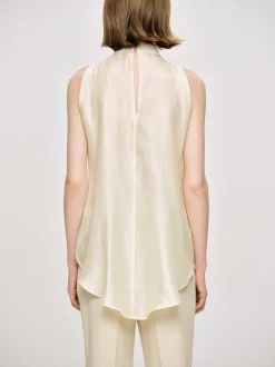 Accessories-Source Unknown Draped Ruffle Top, Champaign