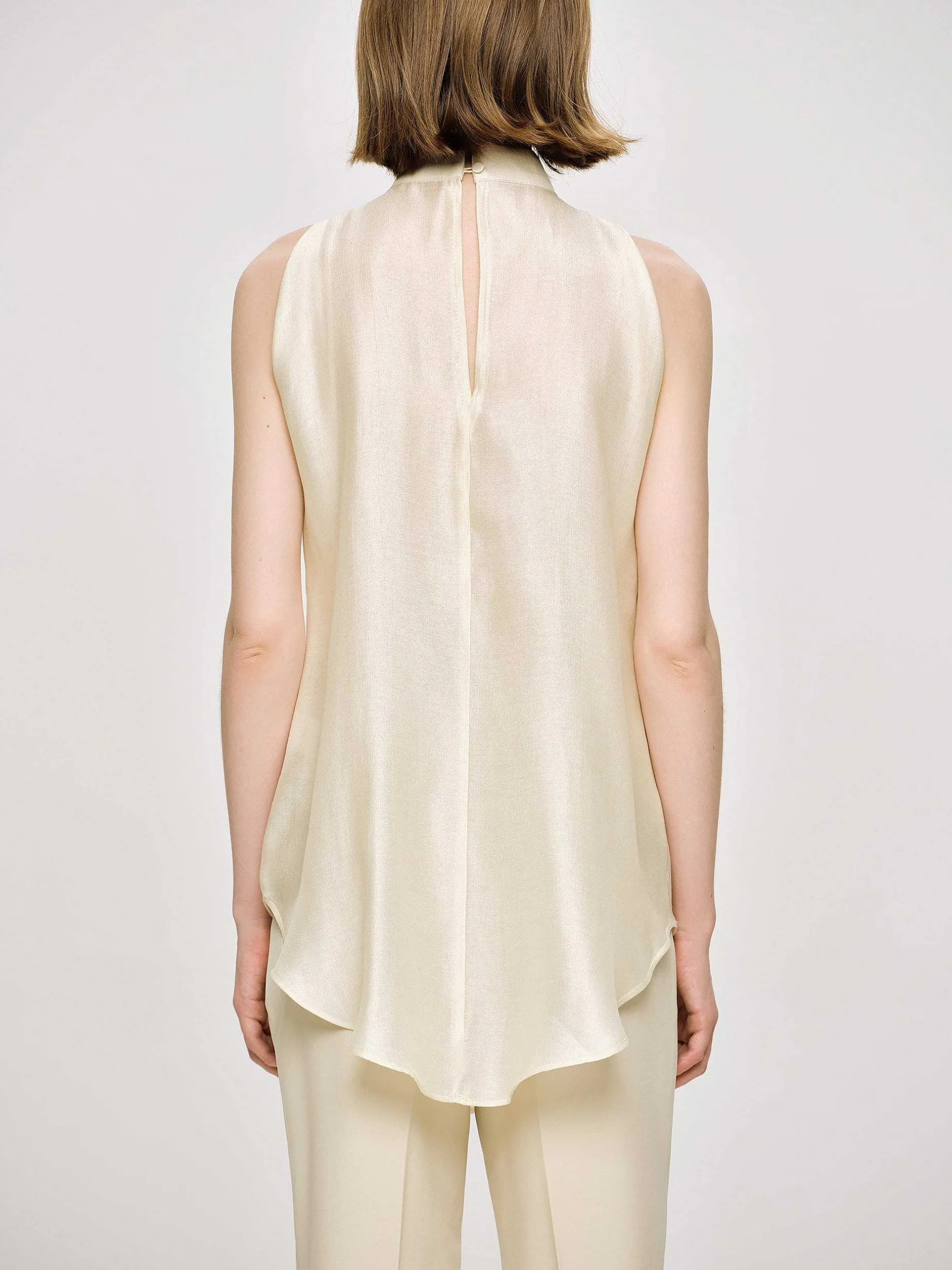 Accessories-Source Unknown Draped Ruffle Top, Champaign