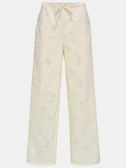 Bottoms-Source Unknown Drawstring Jacquard Pants, Ivory