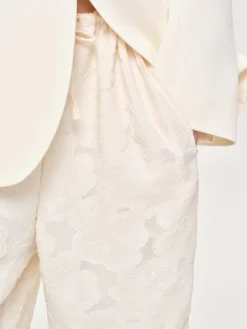 Bottoms-Source Unknown Drawstring Jacquard Pants, Ivory