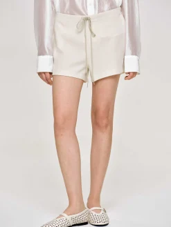 Clothing-Source Unknown Drawstring Shorts, Alabaster