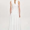 Accessories-Source Unknown Drop Waist Ruched Dress, Off White