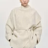 Accessories-Source Unknown Edmea Scarf-Detailed Jacket, Egret