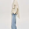 Accessories-Source Unknown Edmea Scarf-Detailed Jacket, Egret