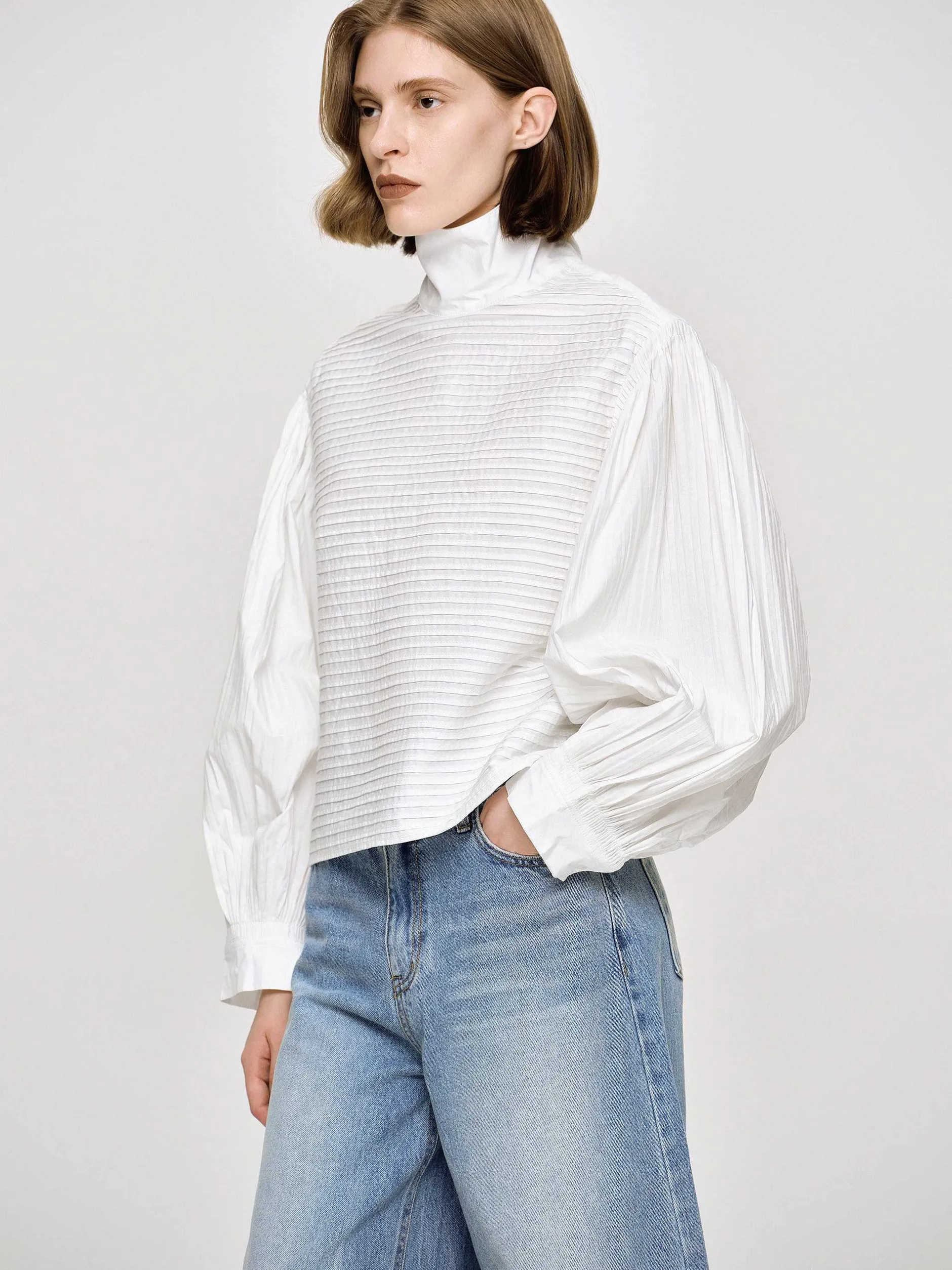 Clothing-Source Unknown Erza Volume Blouse, White