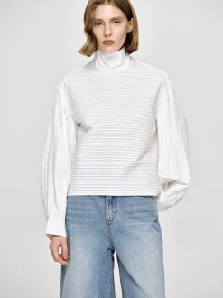 Tops-Source Unknown Erza Volume Blouse, White