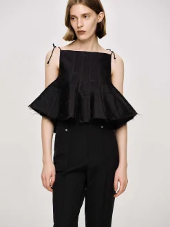 Tops-Source Unknown Extra Cropped Camisole, Black