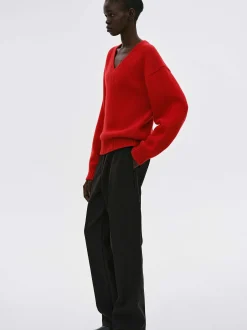 Knitwear-Source Unknown Extra-Fine Wool Jumper, Red