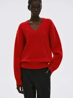Knitwear-Source Unknown Extra-Fine Wool Jumper, Red