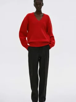 Knitwear-Source Unknown Extra-Fine Wool Jumper, Red