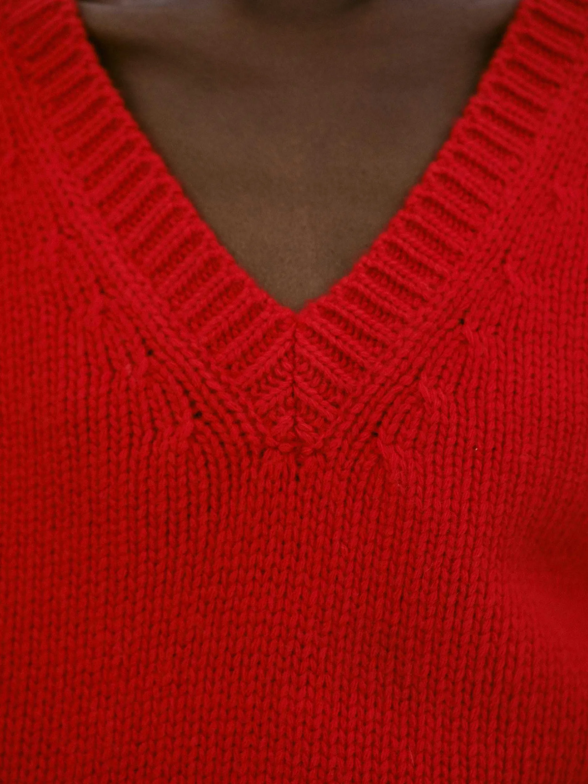 Knitwear-Source Unknown Extra-Fine Wool Jumper, Red