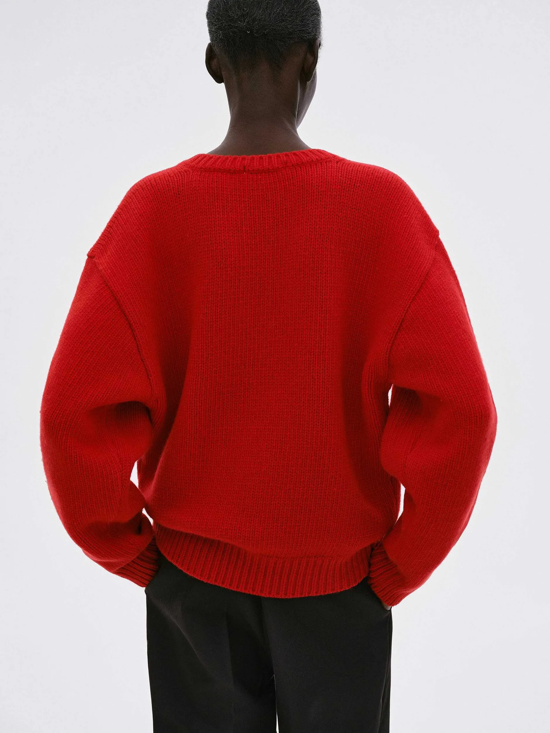 Clothing-Source Unknown Extra-Fine Wool Jumper, Red