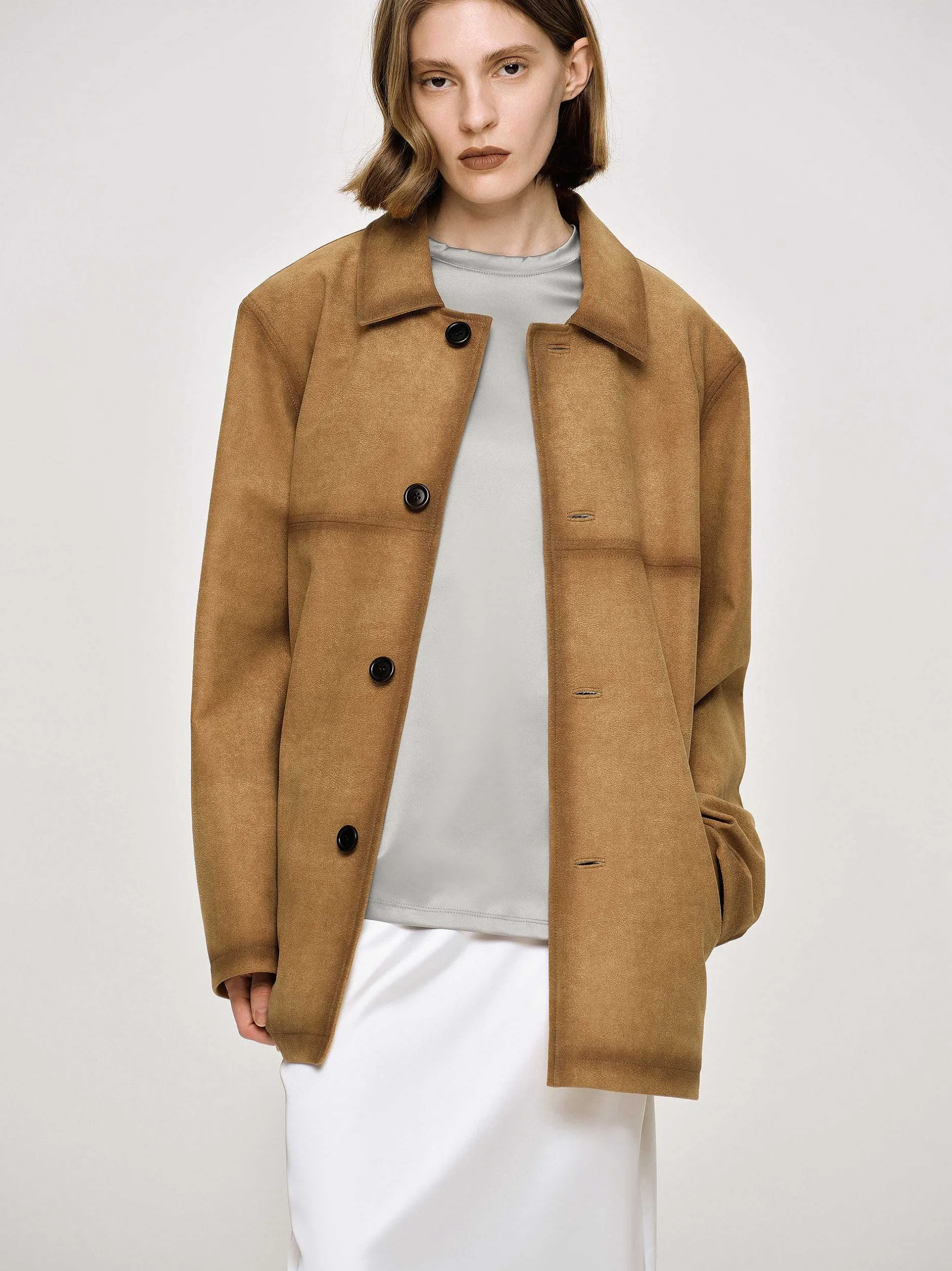 Accessories-Source Unknown Faded Sponge Jacket, Camel
