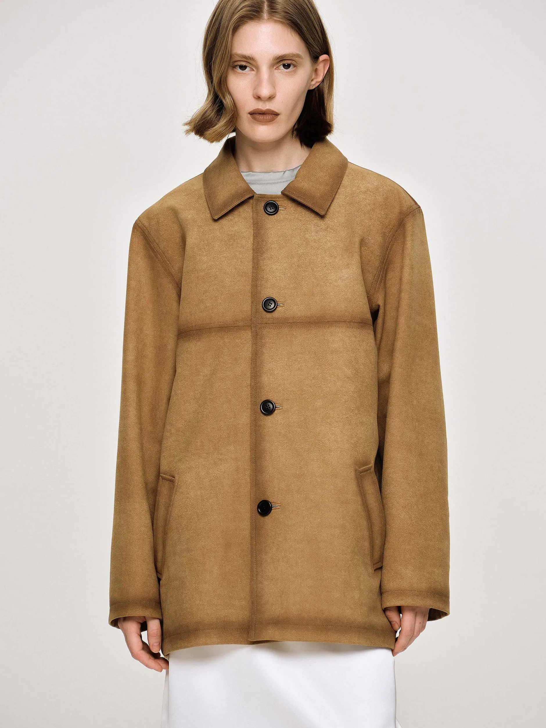 Accessories-Source Unknown Faded Sponge Jacket, Camel