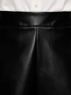 Accessories-Source Unknown Faux Leather Shorts, Black