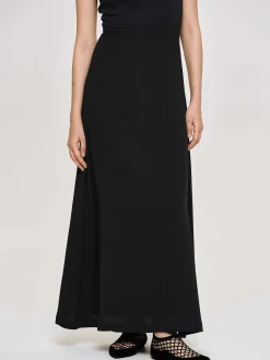 Dresses-Source Unknown Fitted Maxi Dress, Black