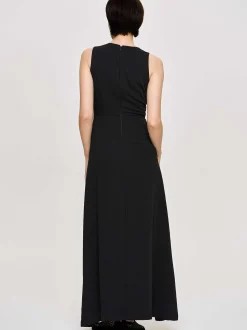 Dresses-Source Unknown Fitted Maxi Dress, Black